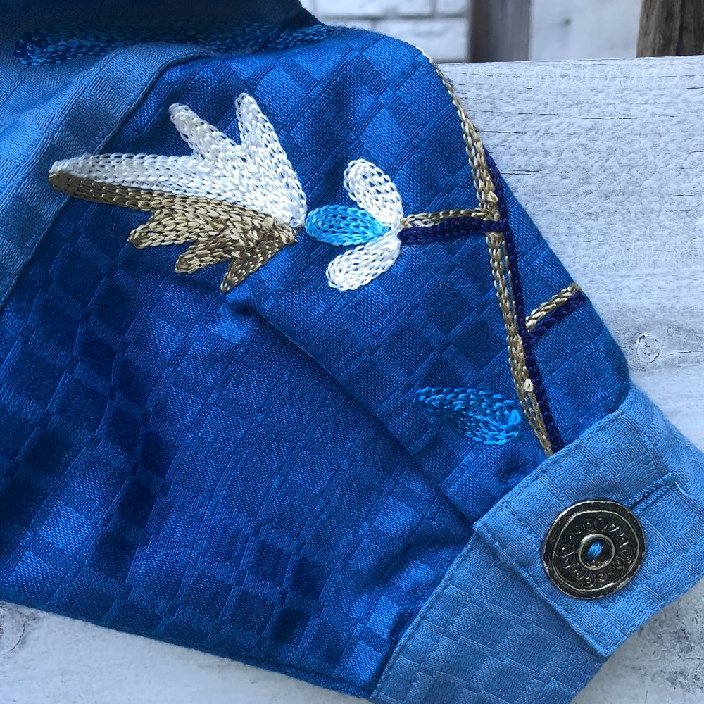 Indigo Moon Boho Embroidered Patchwork Cottagecor… - image 8